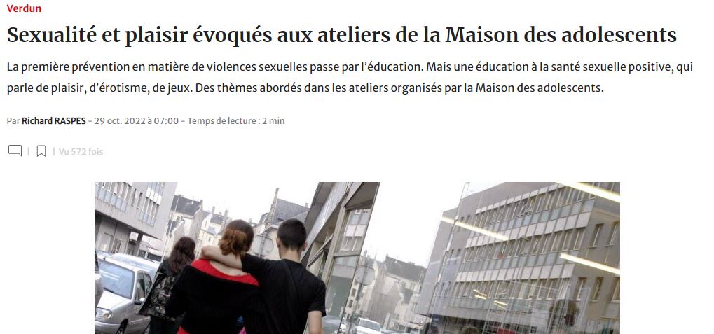 Sexualité et plaisir évoqués à la Maison des adolescents